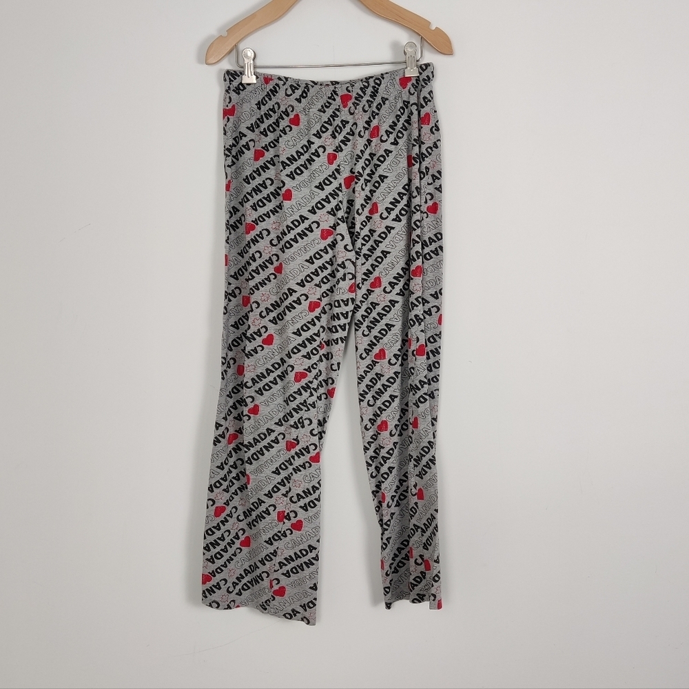 George Canada Overall Print Lounge Pants Size Medium Cotton Lightweight Pull on